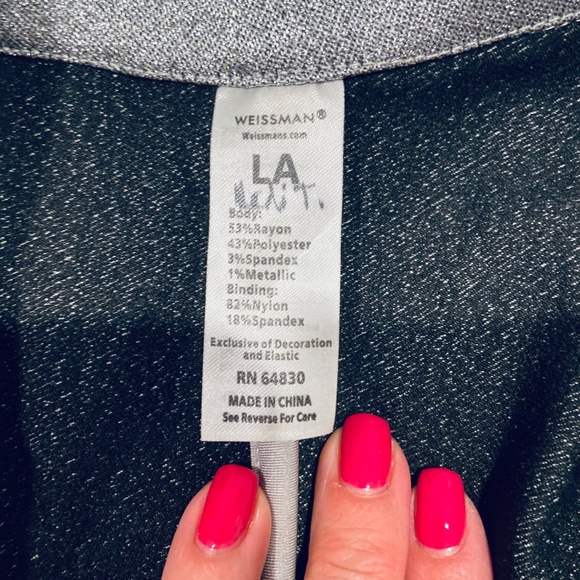 Weissman  Metallic Silver Dance Costume 2-Piece Suit (Blazer & Pants) - Picture 13 of 15